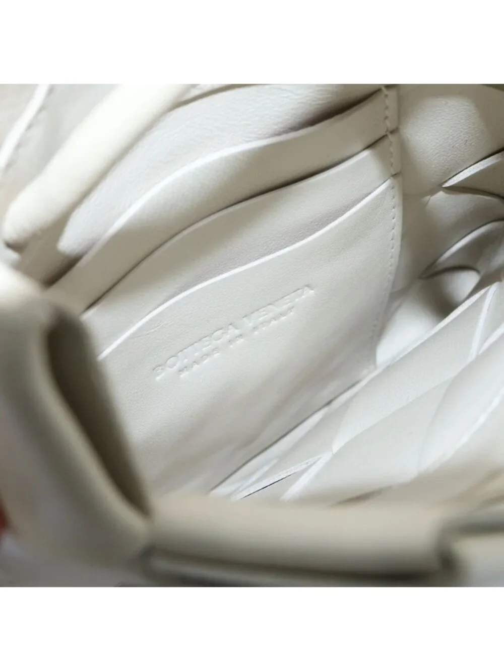 Bottega Veneta Intrecciato Pochette Phone Pouch Leather Ivory